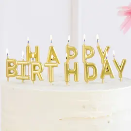 Happy Birthday Bokstavlys Gull