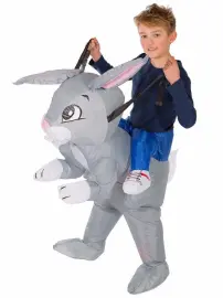 Oppblåsbart Ridende Kaninkostyme Barn