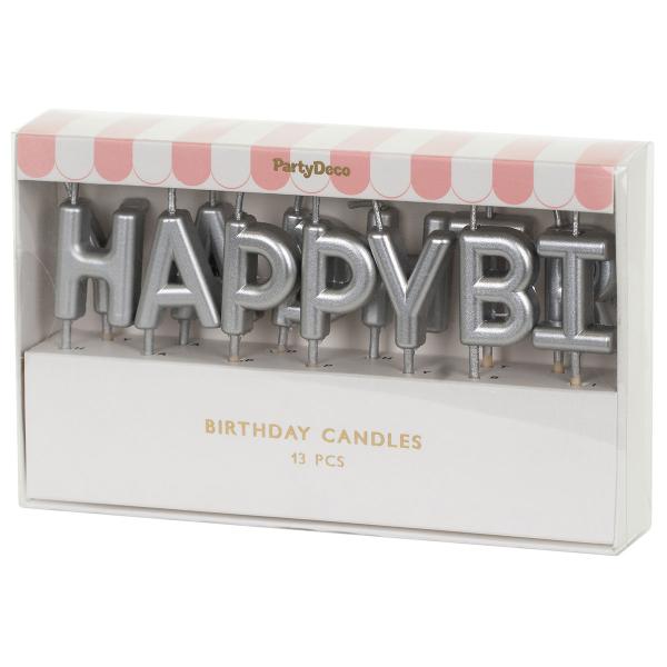Happy Birthday Bokstavlys Sølv