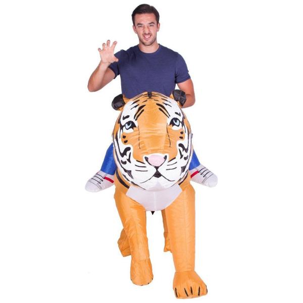 Oppblåsbart Ridende Tiger Kostyme