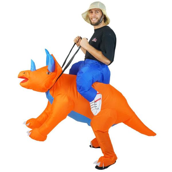 Oppblåsbart Ridende Triceratops Kostyme