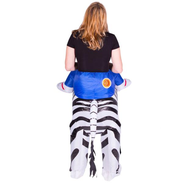 Oppblåsbart Ridende Zebra Kostyme