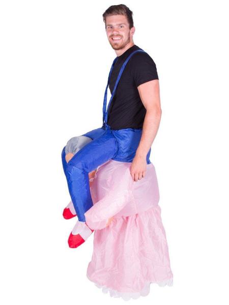 Oppblåsbart Gammel Dame Carry Me Kostyme
