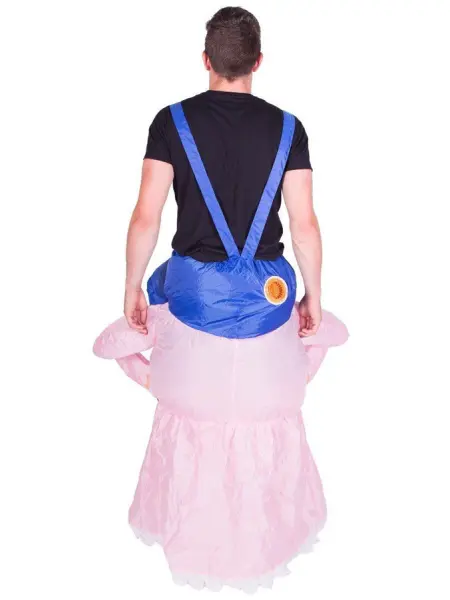 Oppblåsbart Gammel Dame Carry Me Kostyme
