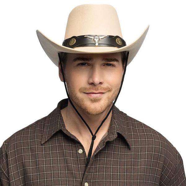 Cowboyhatt Oksehode Beige