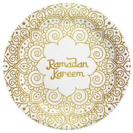 Ramadan Kareem Papptallerkener 23 cm 8-pakning