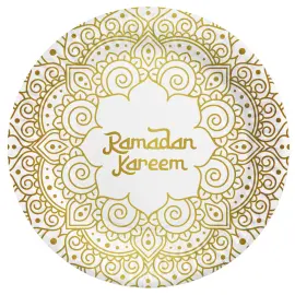 Ramadan Kareem Papptallerkener 23 cm 8-pakning
