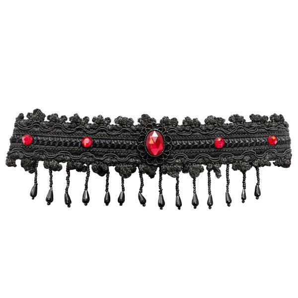 Gotisk Choker Svart/Rød