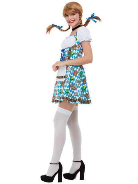Oktoberfest Kjole Øl & Kringler Kostyme