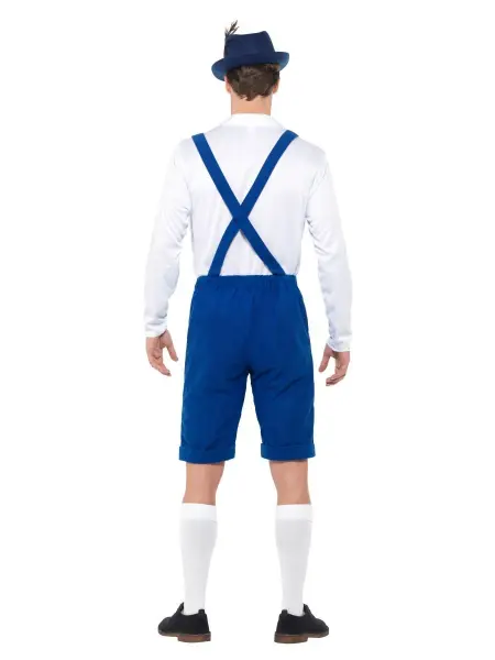 Oktoberfest Lederhosen Kostyme Blått
