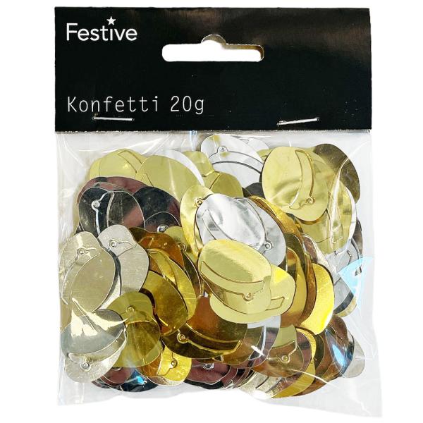 Bordkonfetti Studentluer Metallic Gull & Sølv