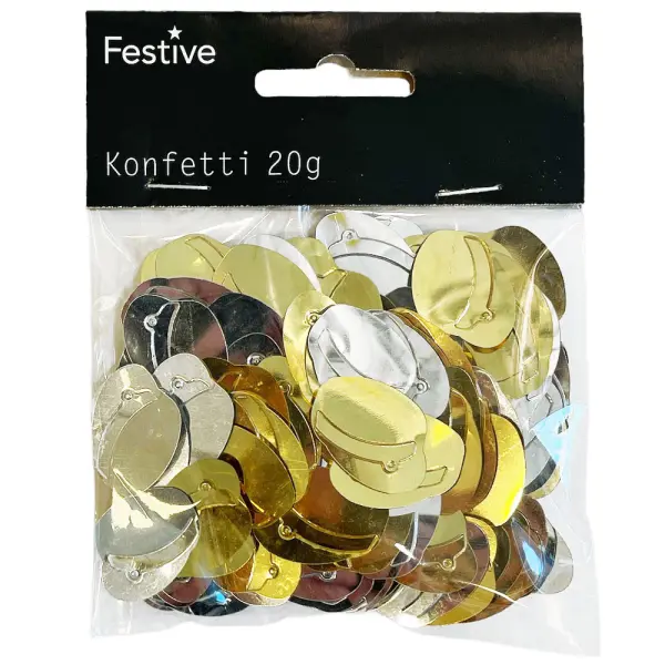 Bordkonfetti Studentluer Metallic Gull & Sølv