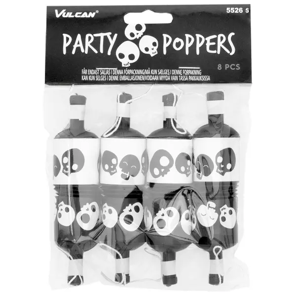 Party Poppers Dødningehoder 8-pakning