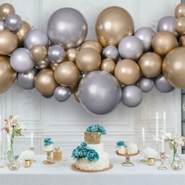 DIY Ballonggirlander Shine Sølv og Gull