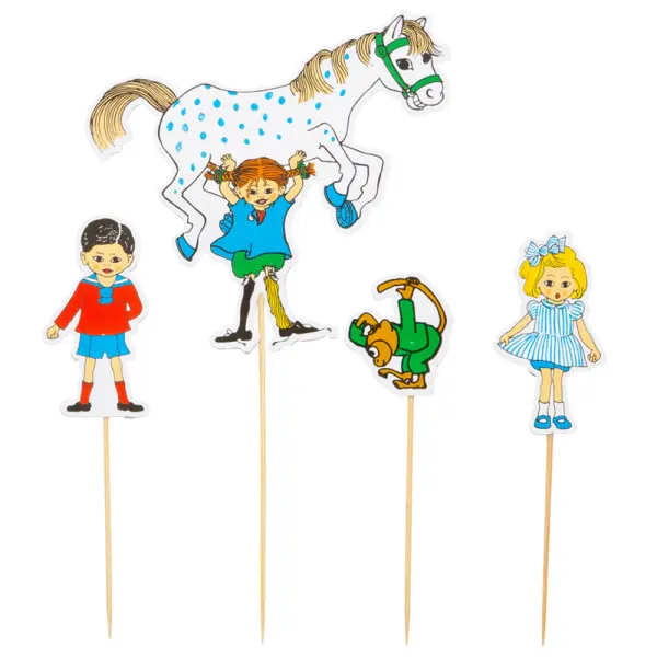 Pippi Cake Toppers 4-pakning