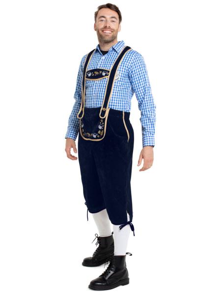 Oktoberfest Lederhosen Mørkeblå Deluxe