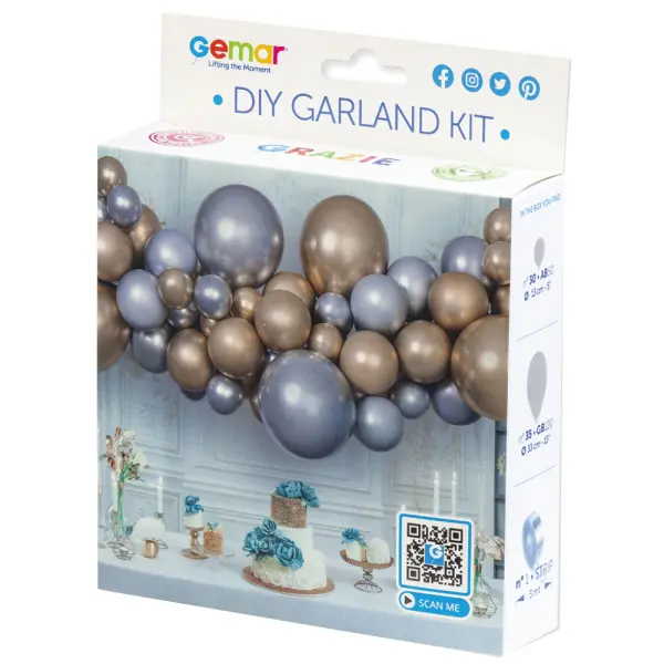 DIY Ballonggirlander Shine Sølv og Gull
