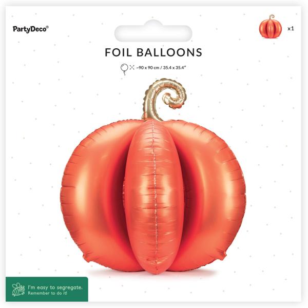 Stående Folieballong 3D Gresskar Oransje