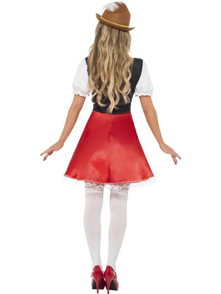 Oktoberfest Tyrolerkjole Rødt Kostyme