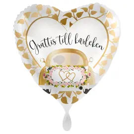 Grattis Till K&auml;rlek Ballong Wedding Car