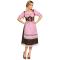 Oktoberfest Dirndl Brun/Rosa/Hvit