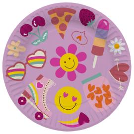 Papptallerkener Boho Girlz 8-pakning