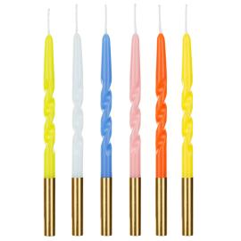 Kakelys Lange Spiral Fargemix 6-pakning