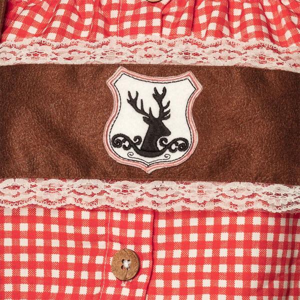 Oktoberfest Lederhosen Brun/Rød/Hvit