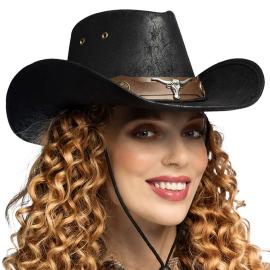 Cowboyhatt Oksehode Svart