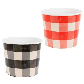 Rutete Snacksbeger Svart og R&oslash;d 2-pakning