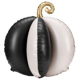 Stående Folieballong 3D Stripete Gresskar Svart og Hvit