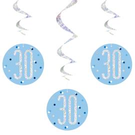 30 år Hengende Swirls Blå & Sølv