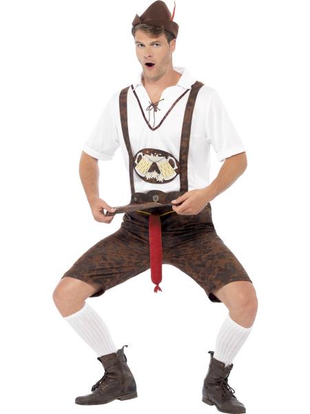 Oktoberfest Kostyme med Uthengende Pølse