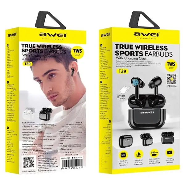 Headset med Ladeetui T29 Hvitt