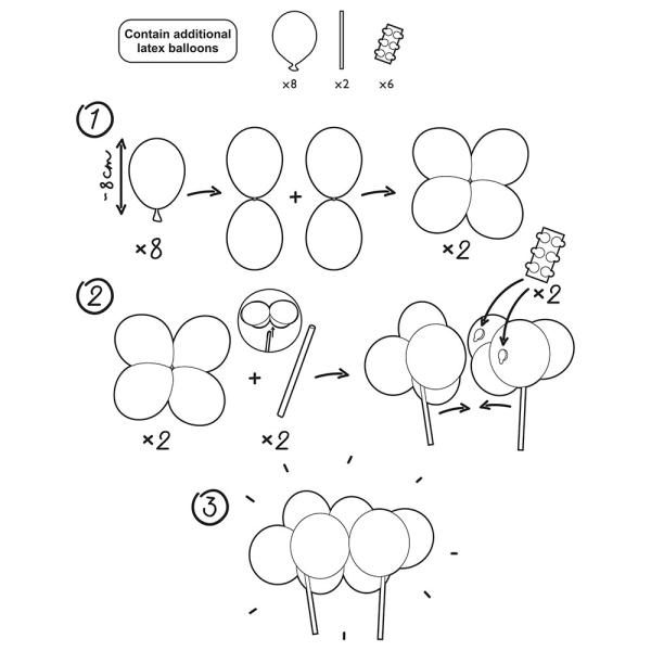 Ballong Kakedekorasjon Mix 29 cm