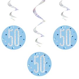 50 år Hengende Swirls Blå & Sølv