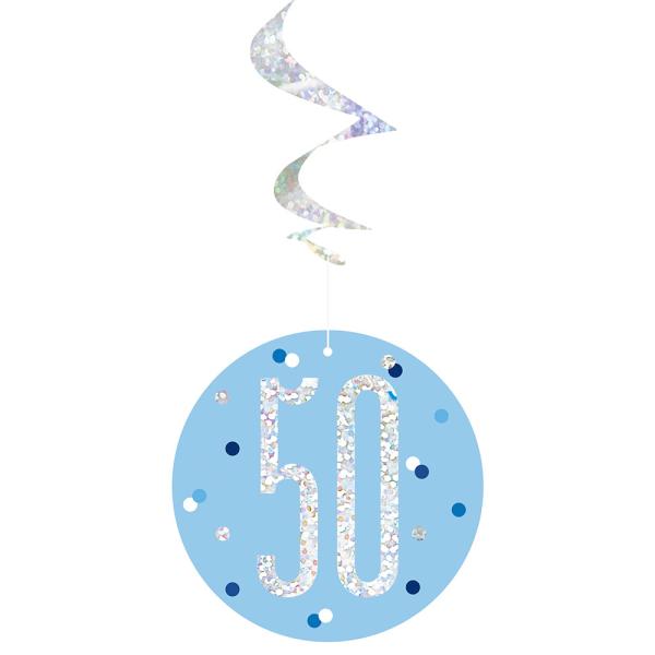 50 år Hengende Swirls Blå & Sølv