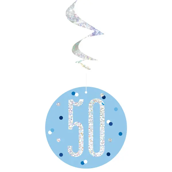 50 år Hengende Swirls Blå & Sølv