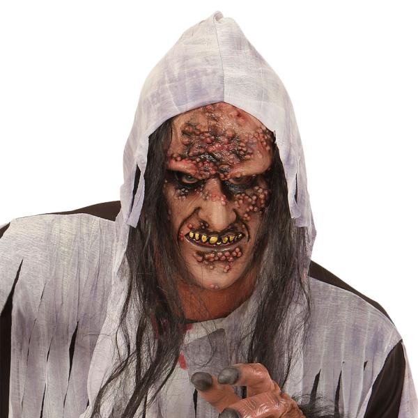 Zombie Heks Maske med Hår