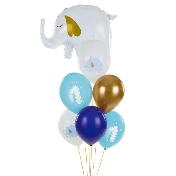 1 Års Latexballonger Elefant Lyseblå 50-pakning