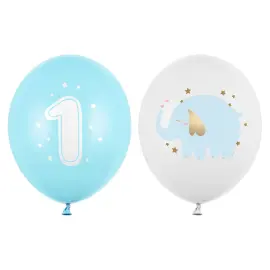 1 &Aring;rs Latexballonger Elefant Lysebl&aring; 50-pakning