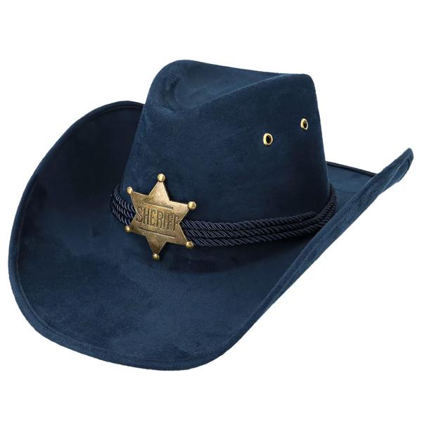 Cowboyhatt med Sheriffstjerne Mørkeblå