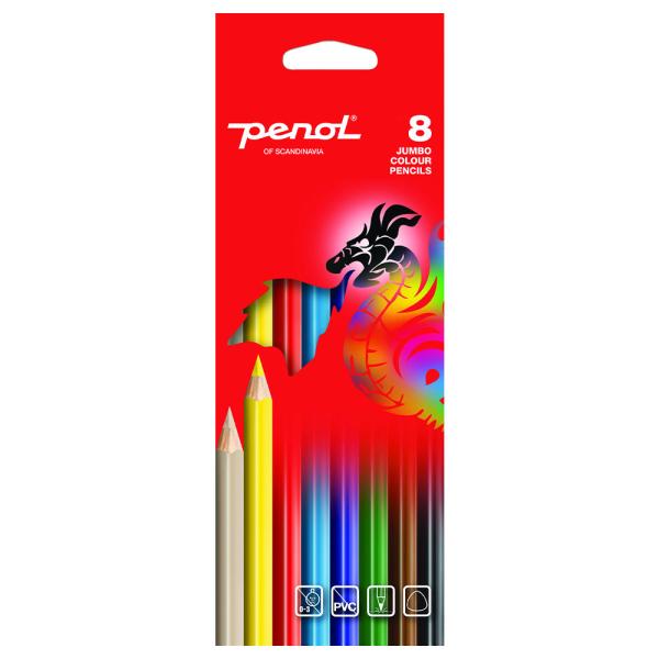 Penol Jumbo Fargeblyanter 8-pakning