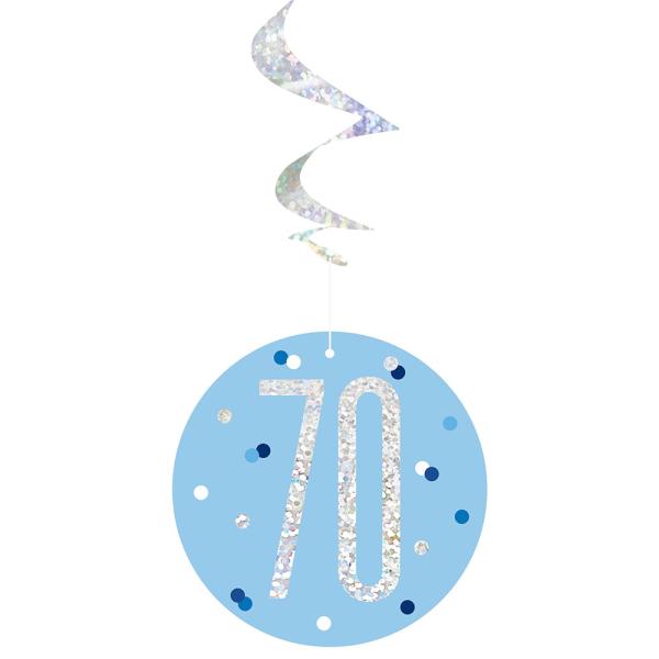 70 år Hengende Swirls Blå & Sølv