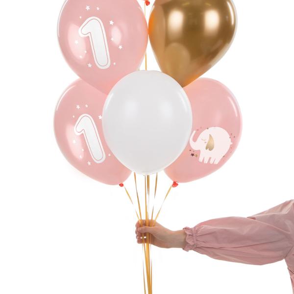 1 Års Latexballonger Elefant Lyserosa 50-pakning