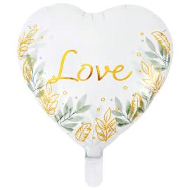 Hvit Folieballong Hjerte Love 46 cm