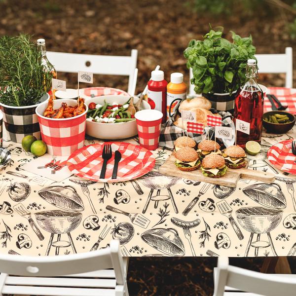 Rutete Snacksbeger Svart og Rød 2-pakning