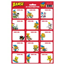 Juleetiketter Klistremerker Bamse