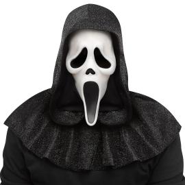 Ghostface Maske med Skimrende Hette