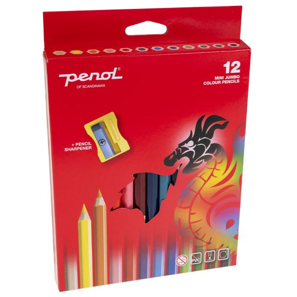 Penol Mini Jumbo Fargeblyanter 12-pakning